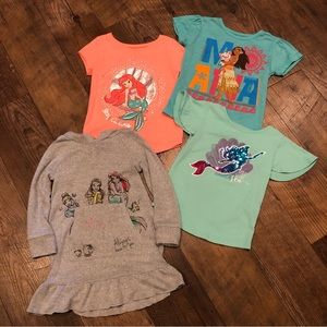 Toddler Girls Disney Princess Bundle T-shirts and Hoody Dress